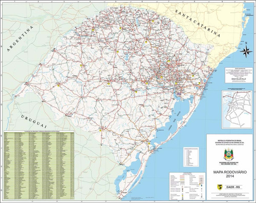 Mapa Rodoviário Rio Grande Do Sul 65x100cm Não É Raspadinha