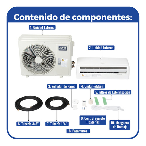 Aire Acond. Aufit Cci-r32-12k Split 12,000 Btu Wifi