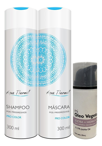 Shampoo Sin Sal + Acondicionador Cuidado Color 300ml + Óleo