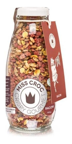 Kit 2 Granola Crispy Bacon Sem GlĂșten Garrafa Miss Croc 130g