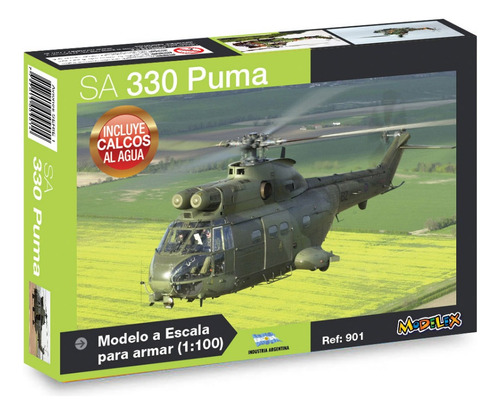 Puma Sa 330 Helicóptero Escala 1/100 Colección Modelex