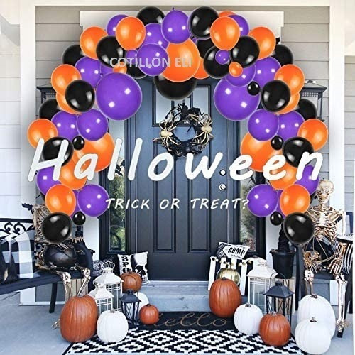 Arco Globos Halloween Globos Violeta Negro Naranja