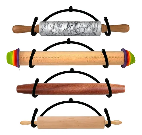 Paquete De 4 Soportes Para Rodillos, Organizador De Almacen. Color Negro