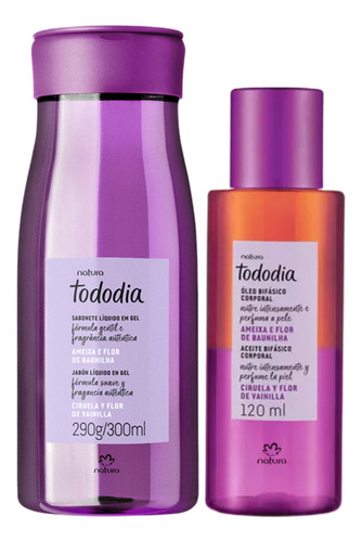 Aceite Bifasico + Jabon Liquido En Gel Ciruela Y Vainilla