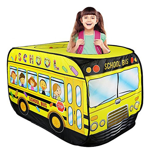 Autobús Escolar Amarillo Pop Up Play Tent Plegable Indoorout