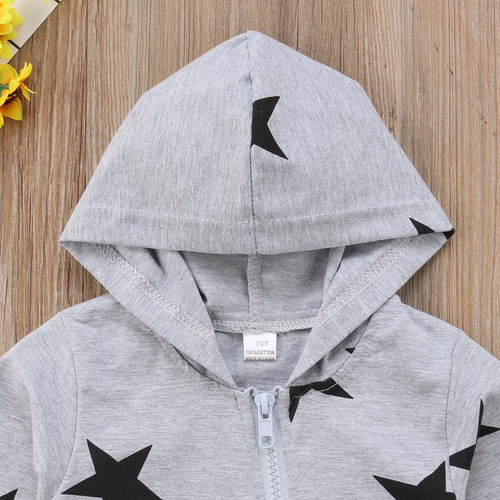 Mono Con Capucha Y Cremallera Con Estampado De Estrellas Par