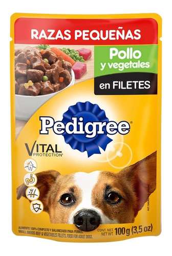 Alimento Para Perro Pedigree Pollo Y Vegetales Adulto 100 Gr