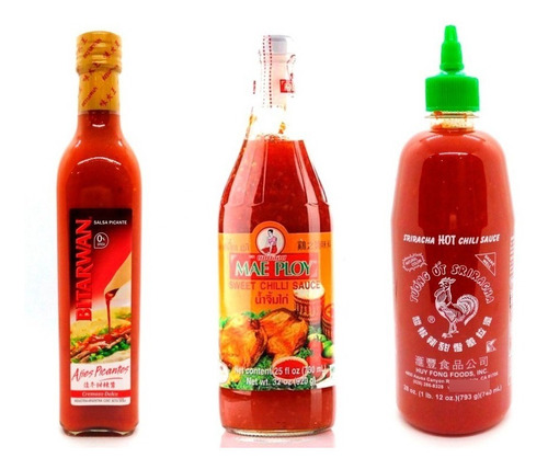 Mix De 3 Salsas Picantes Sriracha + Bitarwan + Mae Ploy