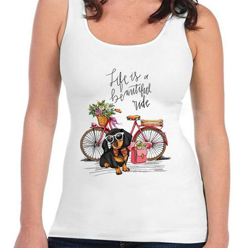 Musculosa Frase Life Is A Beautifull Ride Perr Bici