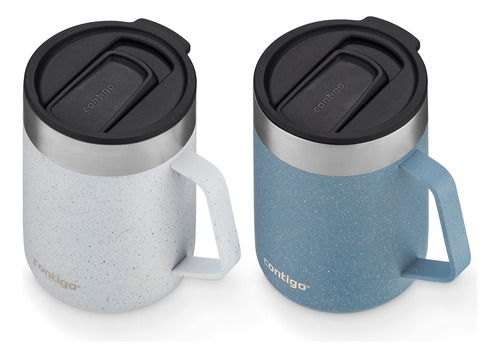 Taza Aislada Acero Inoxidable 414 Ml Con Asa Y Tapa Salpicad