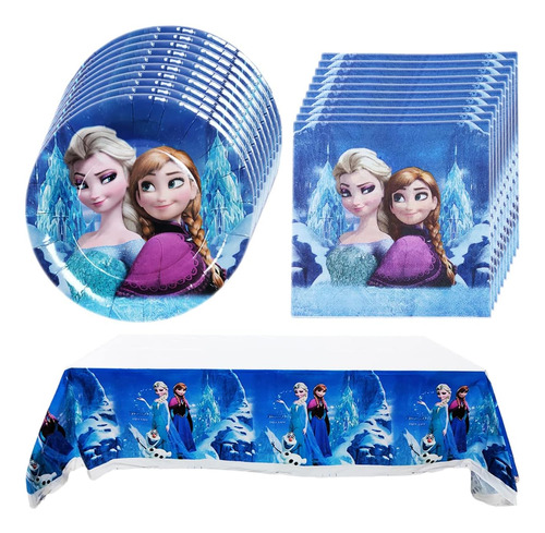 Suministros Para Fiestas Temáticas De Frozen, 18 Platos, 20