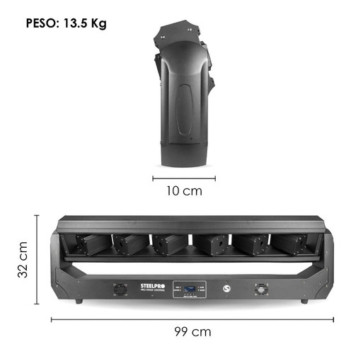 Barra 6 Laser Steelpro Andromeda 3 En 1 Rgb 500mw X 6