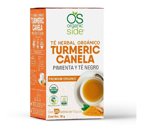 Organic Side Té Herbal Turmeric Canela