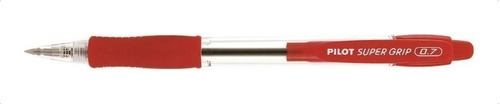 Caneta Esferográfica Pilot Super Grip Rt 0.7 Vermelha C/1 Un Tinta Vermelho Exterior Transparente