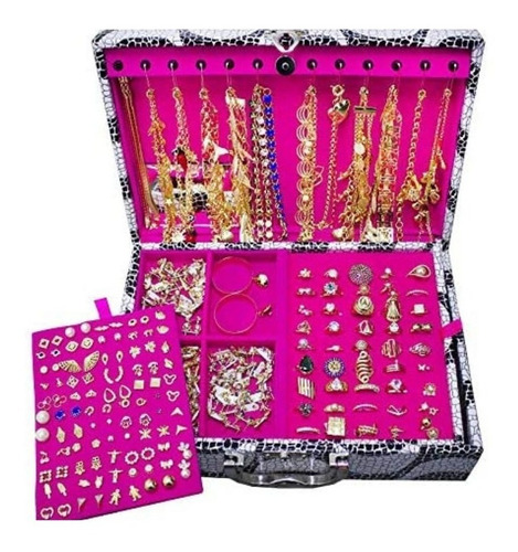 Imagem 1 de 10 de Kit Semi Joias Folheadas Atacado 90 Pçs + Maleta Luxo Brinde