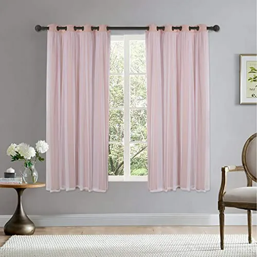 Cortinas Blackout Doble Capa Blush Con Voile - Set 2