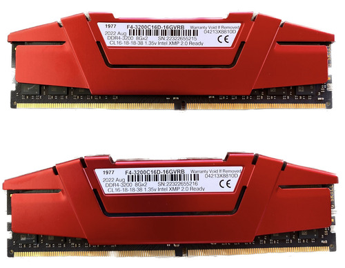 Memoria G.skill Ripjaws V de 16 GB (2 x 8), Ddr4, 3200 MHz, color rojo