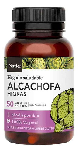 Nuevo Alcachofa Natier X 50 Caps Hígado Graso Colesterol