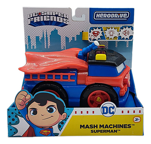 Superman Dc Super Friends Mash Machines Vehiculo Color Azul