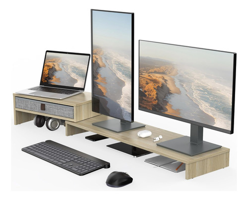 Soporte Elevador Para Monitor De Computadora Con Cajón Para