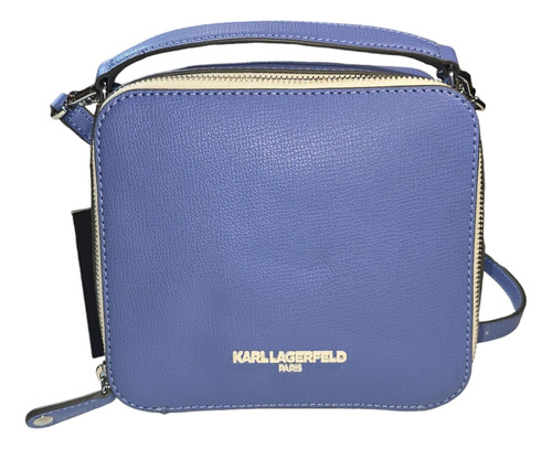 Bolsa Crossbody Karl Lagerfeld Lh3er3cg Color Azul Correa De Hombro Azul Diseño De La Tela Lisa