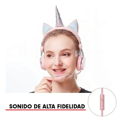 Fones de ouvido para jogos sem fio Extra HQ, microfone auxiliar de 3,5 mm e computador Bluetooth, tablet Android, iPhone, fones de ouvido Unicorn 2022, rosa