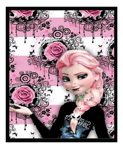 Quadro Decorativo Princesa Com Vidro E Moldura