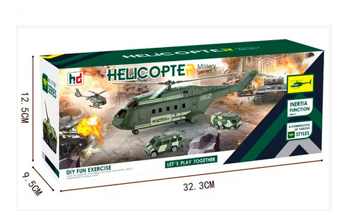Set De Rescate Helicóptero Porta 5 Autitos De Colección