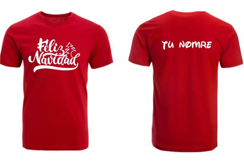 Camiseta Roja De Navidad Personalizada - Feliz Navidad