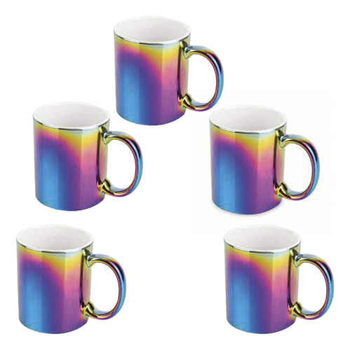 Taza Espejo Tornasol 11oz Sublimar Sublimación (5pz) Color Tornasol Espejo Taza Tornasol Espejo