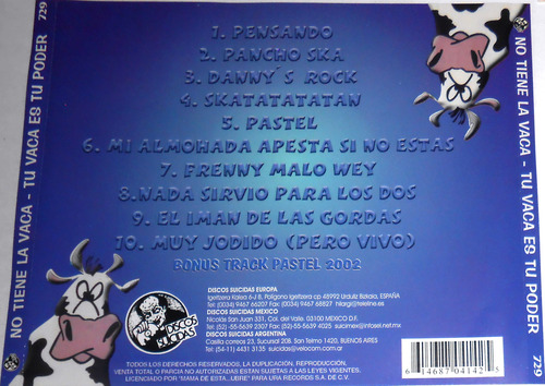 No Tiene La Vaca - Tu Vaca Es Tu Poder Cd (Usado)