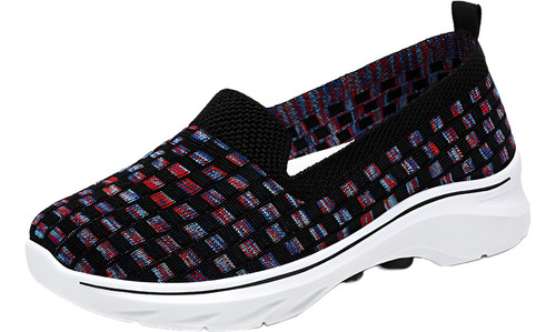 Tenis Dama A Cuadros Zapatos Para Mujer Malla Transpirable
