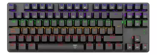 Teclado gamer T-Dagger Bora T-TGK313 QWERTY T-Dagger Red español latinoamérica color negro con luz rainbow