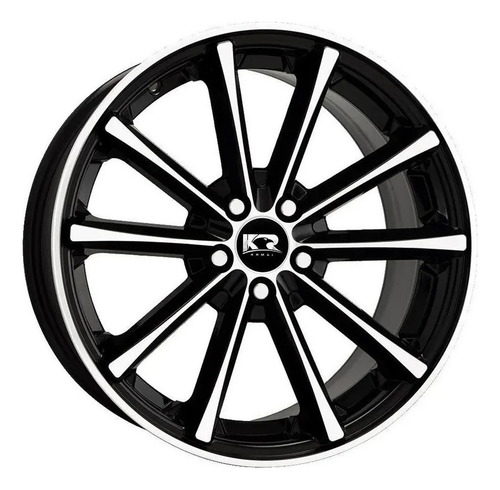 Jogo De Rodas Aro 17 5x114 Kr K63 Modelo Eclipse Côncavas Cor Preto Diamante