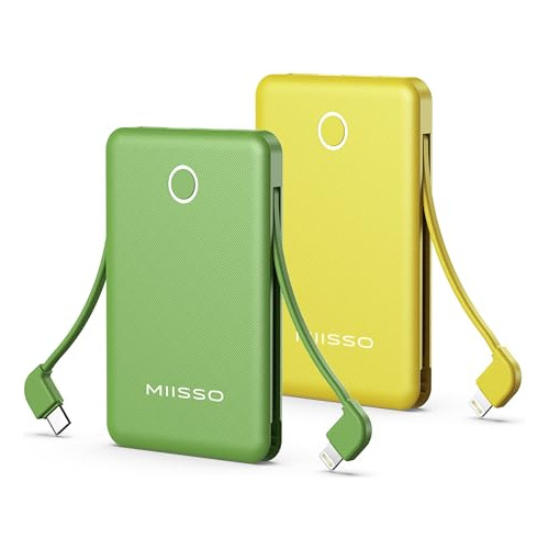 Miisso 2 Pack- Yellow & Green 6000mah Power Bank