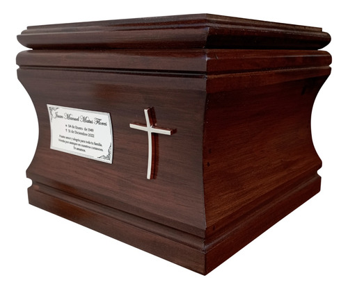 Urna Funeraria Para Cenizas Madera Y Placa Personalizada 10