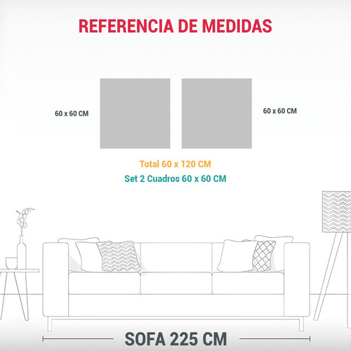 120x60cm Cuadro Pintura En Tela Con Simetría Dorada Y Acuar