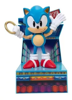 Muñeco Sonic The Hedgehog Con Anillo Y Base Nuevo