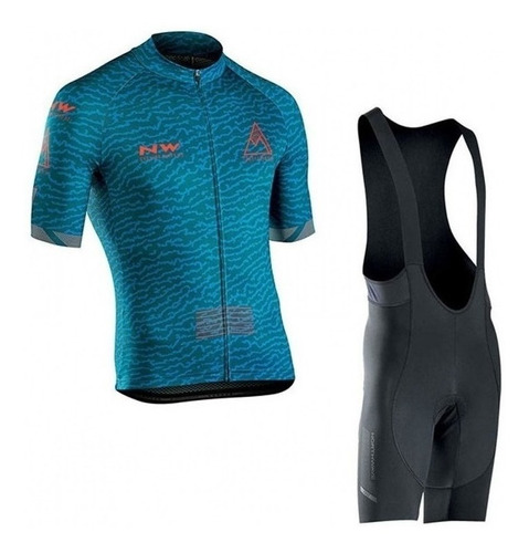 Conjunto De Jersey Y Shorts Para Ciclismo Azul Oscuro
