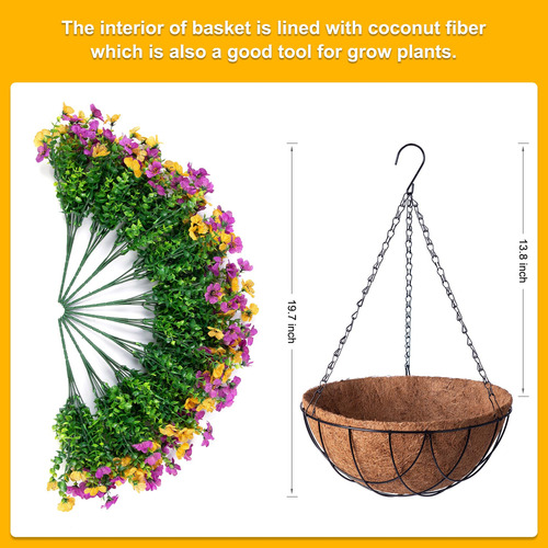 Cestas Colgantes De Flores Artificiales Para Decoración De J