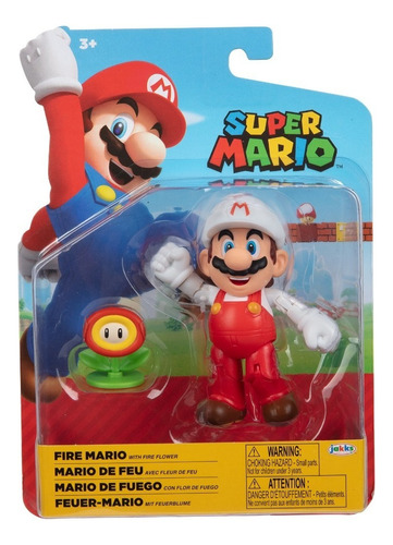 Super Mario Bros Figura Modelo Mario De Fuego 10 Cm Altura