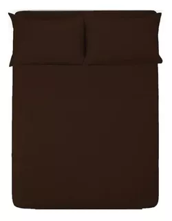 Juego de sábanas Melocotton 1800 Micro Grabada color chocolate con diseño color hilos 1800 para colchón de 200cm x 140cm x 25cm
