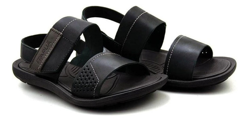 Sandália Papete Masculino Chinelo Couro 342 Preto Itapuã