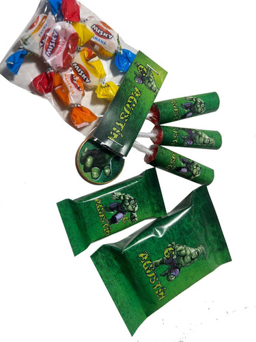 Golosinas Personalizadas X 25 Candy Bar Hulk 