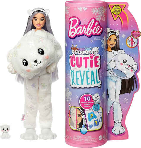 Barbie Cutie Reveal -oso Polar 10 Sorpresas Serie 3 Invierno