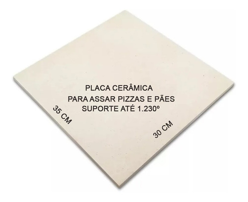 Pedra Cerâmica P/ Pizza E Pães 35 X 30 Forno E Churrasqueira