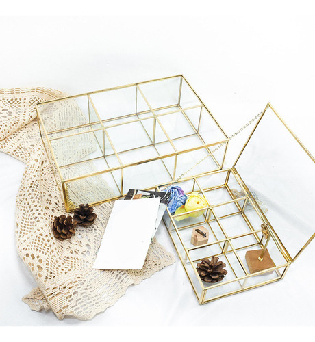 Organizador De Baratijas De Joyería De Vidrio Elegante Con