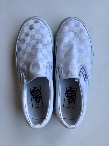 Vans Unisex Classic Slip-on (checkerboard) White Skate Shoe