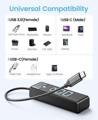 Orico Hub Usb-c 3.1, Concentrador A 3 Puertos Usb