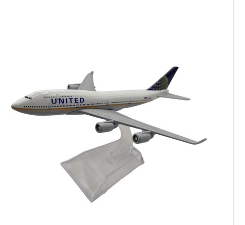 Avión United Airlines B747 Escala 1:400 Metálico 16cm